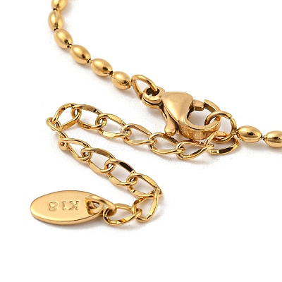 201 Stainless Steel Rugby Beaded Chain Bracelets LS-BJEW-G696-01A-G-1