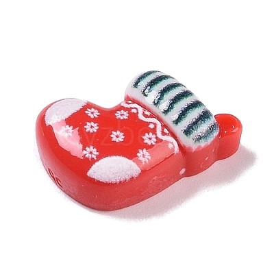 Opaque Christmas Theme Resin Cabochons RESI-H162-06B-1