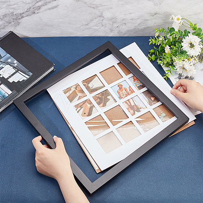 Square Wood Photo Frame Stand DJEW-WH0039-68B-1