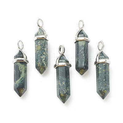 Natural Kambaba Jasper Pointed Pendants G-M378-01P-A23-1