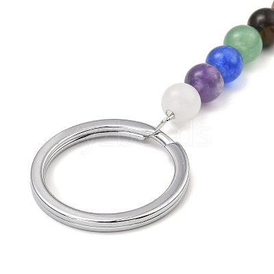 Natural & Synthetic Gemstone Heart Keychain G-Z033-11P-1