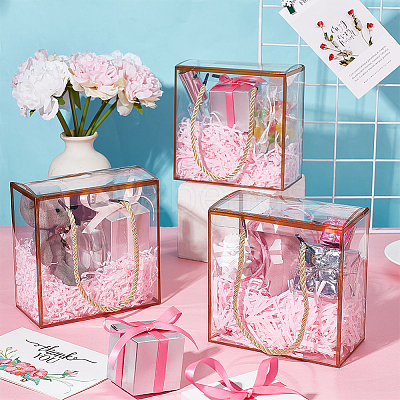 Transparent PET Plastic Gift Tote Boxes CON-WH0085-61B-01-1