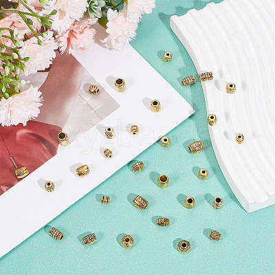 100Pcs 10 Styles Tibetan Style Alloy Beads FIND-HY0003-50-1