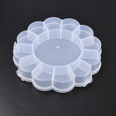 (Defective Closeout Sale: Scratched) Flower Plastic Bead Storage Containers CON-XCP0002-65-1
