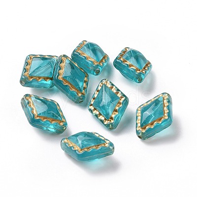 Plating Transparent Acrylic Beads X-OACR-P013-30B-1