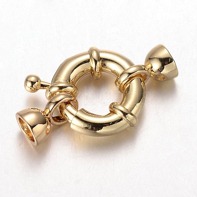 Brass Spring Ring Clasps X-KK-O091-01G-NR-1