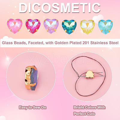 60Pcs 6 Colors Sew on Rhinestone GLAA-DC0001-05-1