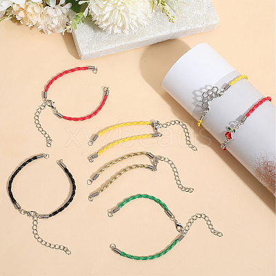 30Pcs Braided PU Leather Cord Bracelet Making MAK-SC0001-30A-1