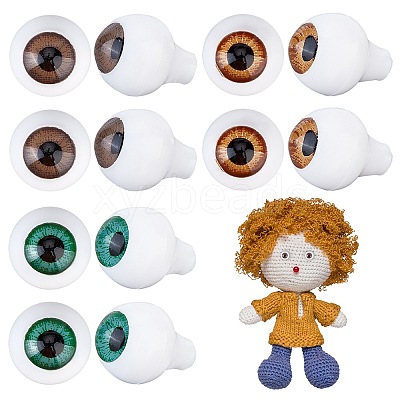 6 Pairs 3 Colors Teardrop Shaped Acrylic Doll Craft Eyes DIY-GA0004-57C-1