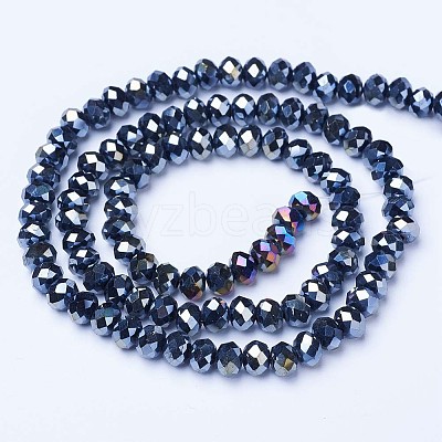 Electroplate Glass Beads Strands EGLA-A034-P10mm-B-1