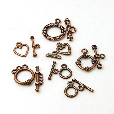 Mixed Tibetan Style Toggle Clasps TIBE-MSMC008-01R-1