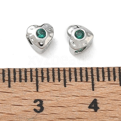SHEGRACE Brass Green Cubic Zirconia Beads XGRQ4H283-681P-A-1