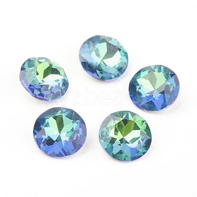 Pointed Back & Back Plated Glass Rhinestone Cabochons RGLA-J012-10mm-001SP-1