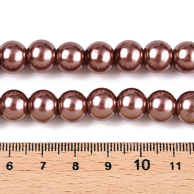 Baking Paint Pearlized Glass Pearl Round Bead Strands LS-HY-Q003-10mm-92-1