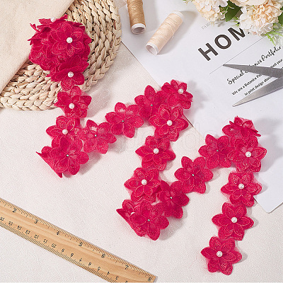 2 Yards Flower Polyester Lace Trim OCOR-CY0001-19B-1