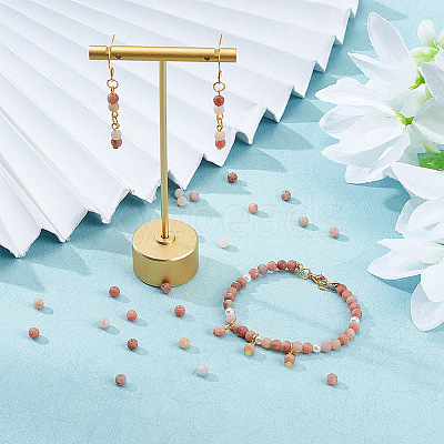 5 Strands Natural Marble and Sesame Jasper/Kiwi Jasper Beads Strands G-NB0004-42-1