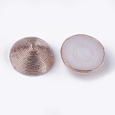 Polyester Thread Fabric Cabochons WOVE-T008-02B-04-1