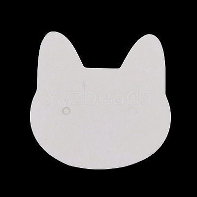 100Pcs Cat Head Shape Paper Jewelry Earring Display Cards AJEW-Z021-03C-1