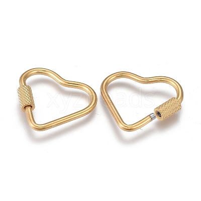 304 Stainless Steel Screw Carabiner Lock Charms ZIRC-F255-060G-1