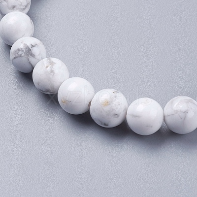 Natural Howlite Beaded Stretch Bracelets BJEW-I253-8mm-08-1