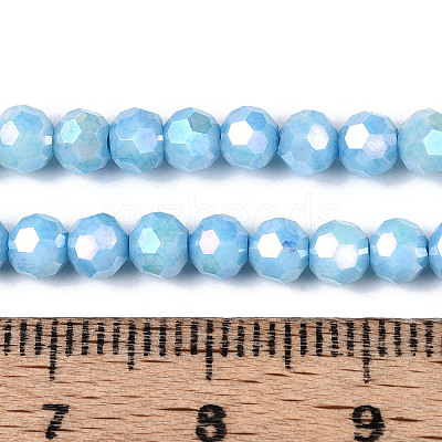 Anti-Tarnish Electroplate Glass Beads Strands EGLA-T021-4mm-15-10-1