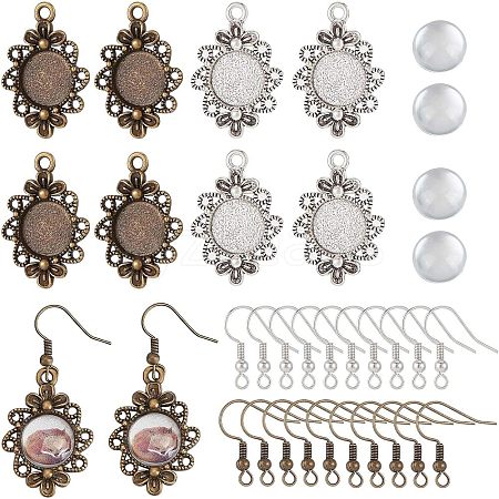 SUNNYCLUE DIY Blank Dome Earrings Making Kit DIY-SC0021-58-1