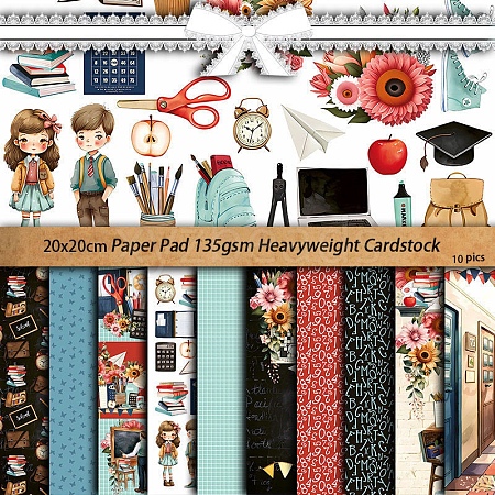 10Pcs 10 Styles Scrapbook Paper Pad PW-WG632BF-01-1