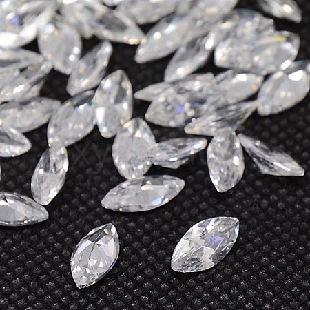 Cubic Zirconia Pointed Back Cabochons ZIRC-M003-4x2mm-007-1