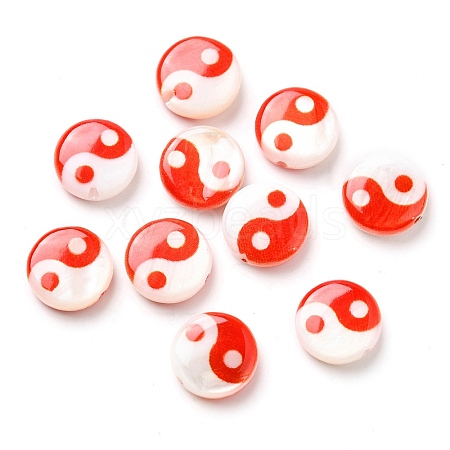 Printed Natural Freshwater Shell Beads SHEL-R129-07A-02-1