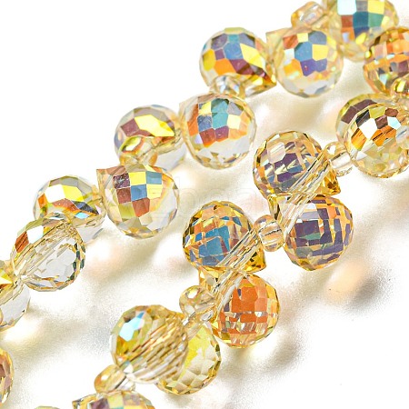 Transparent Electroplate Glass Beads Strands EGLA-M030-01A-HP01-1