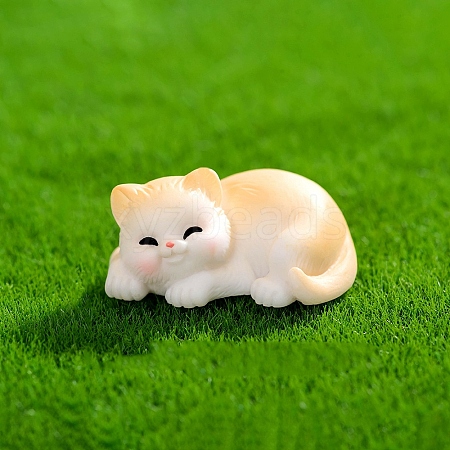 Resin Cat Shape Miniature Ornaments PW-WG2F993-02-1