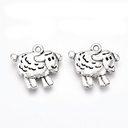 Tibetan Style Alloy Pendants X-TIBE-S323-019AS-RS-1