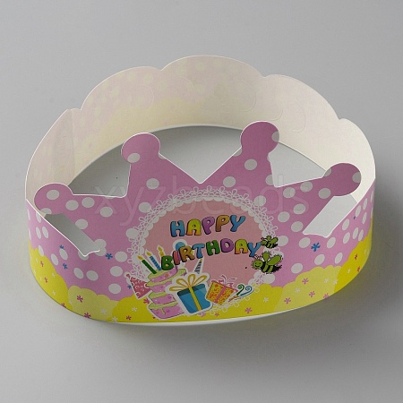 Birthday Crowns Paper Party Hat AJEW-WH0348-129D-1