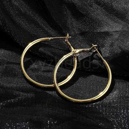 Brass Hoop Earrings EJEW-P300-02G-1