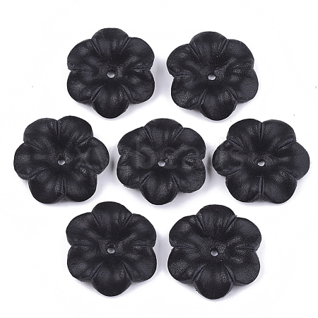 6-Petal Eco-Friendly Cowhide Bead Cap FIND-T045-34A-1