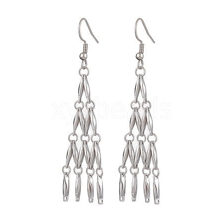 Non-Tarnish 304 Stainless Steel Link Bar Dangle Earrings EJEW-JE05965-02-1