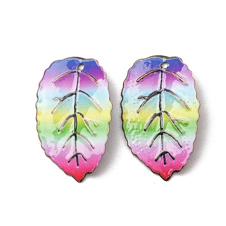 Rainbow Color Printed Iron Pendants RN-CBA3547-02D-1