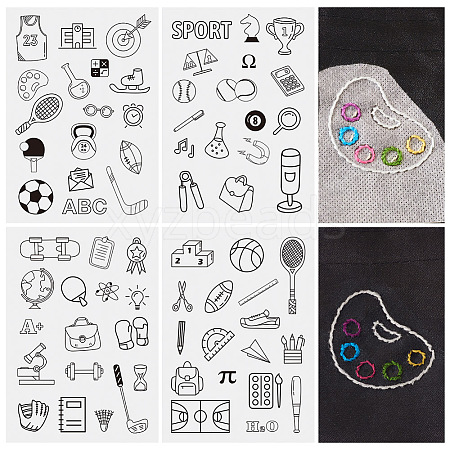 68 Patterns Non-woven Fabrics Water-soluble Embroidery Aid Drawing Sketch DIY-TAC0100-015-1