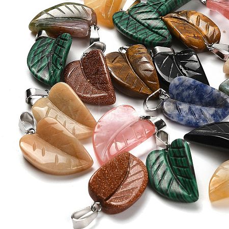 Natural & Synthetic Mixed Gemstone Pendants G-B127-01P-1