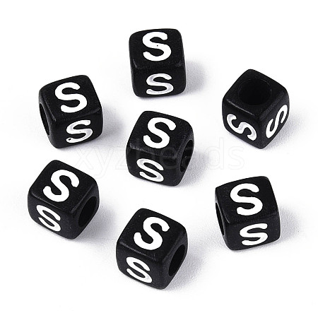Initial Acrylic Horizontal Hole Beads OACR-ZX006-35S-1