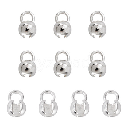 10Pcs 925 Sterling Silver Bead Tips Knot Covers STER-TA0001-50-1