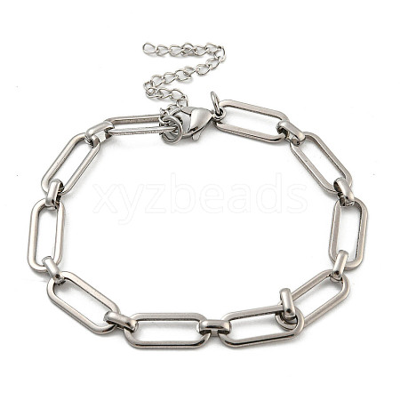 304 Stainless Steel Oval Link Chains Bracelets for Men & Women BJEW-D042-21P-1