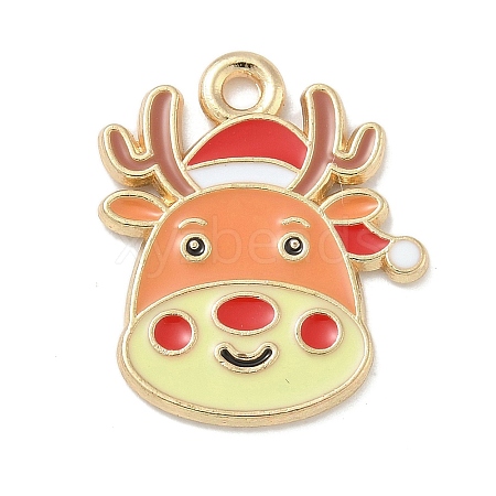 Christmas Alloy Enamel Pendants ENAM-K074-01G-14-1