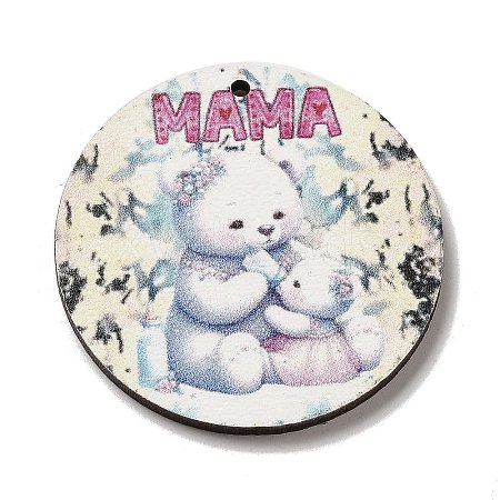 Mother's Day Theme Wooden Pendants FIND-Z031-01E-1