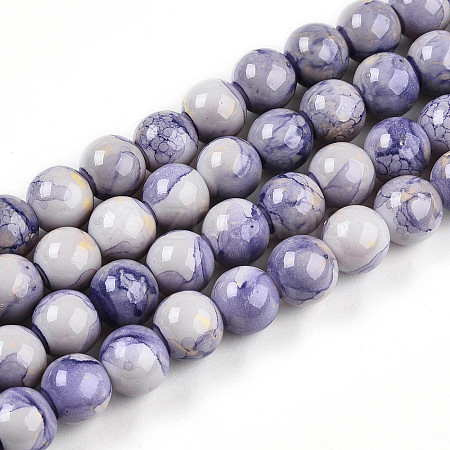 Baking Paint Glass Beads Strands X-DGLA-N003-10mm-C08-1