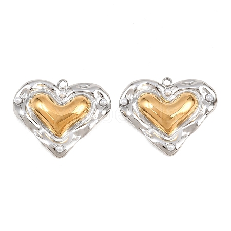 304 Stainless Steel & ABS Plastic Pearl Pendants STAS-G398-08GP-1