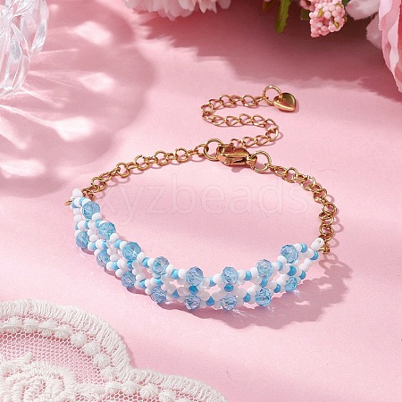 Handmade Glass Seed Beaded Bracelets for Women BJEW-MZ00132-02-1