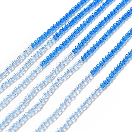 2 Colors Transparent Glass Beads Strands GLAA-G093-01G-1