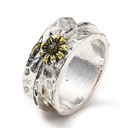 Rotatable Daisy Alloy Finger Ring RJEW-F123-01AS-1