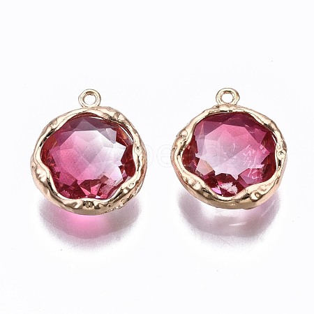 Two-Tone Faceted Glass Charms GLAA-S193-032E-1